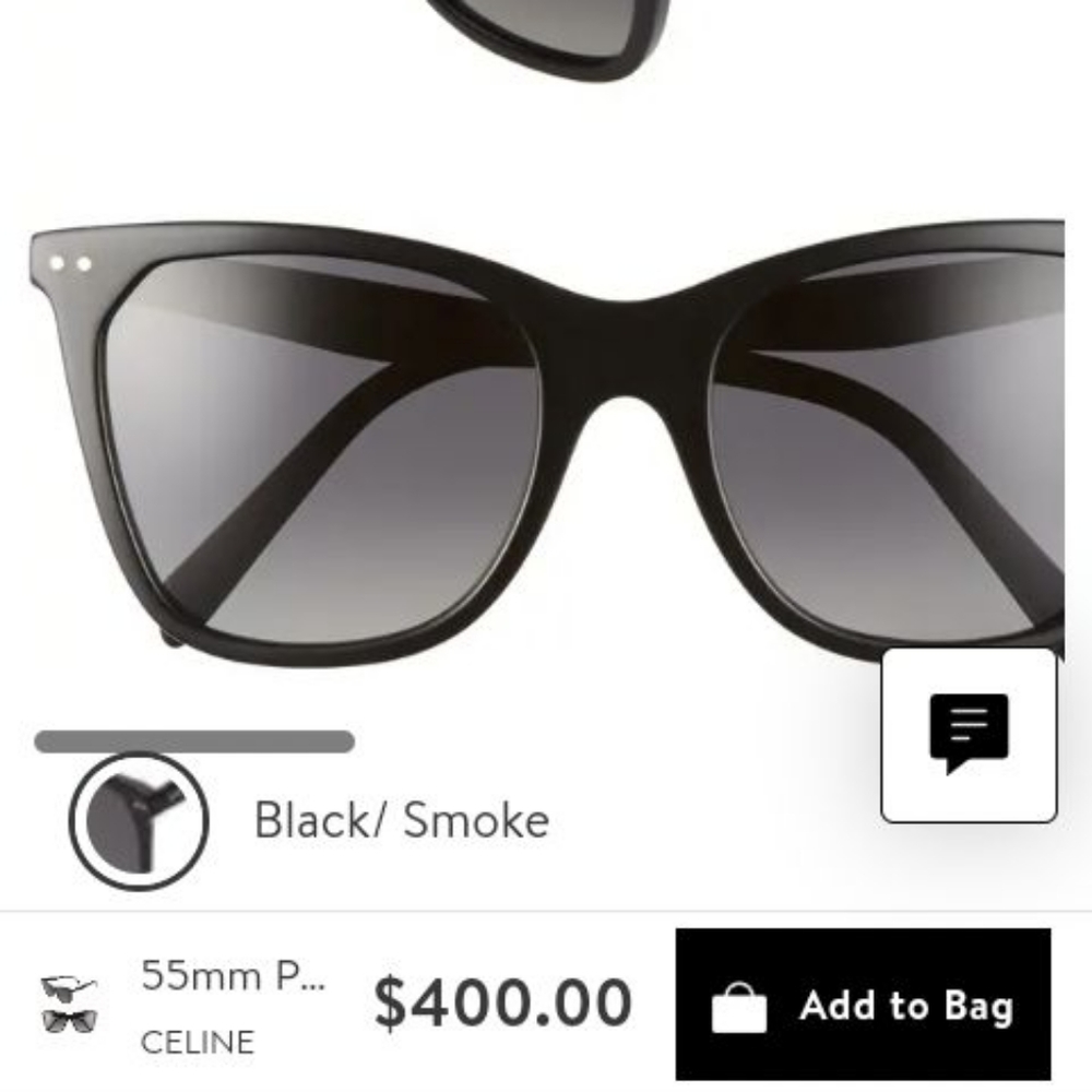 Celine 55mm cat eye sunglasses tortishell